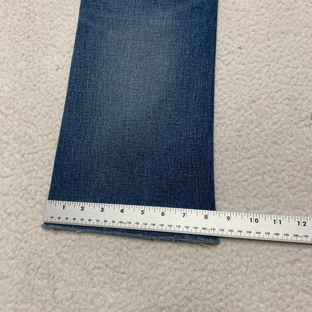 Vaqueros capri de mezclilla azul mediano Lee para mujer, talla 8, con bordado floral, 30 x 16