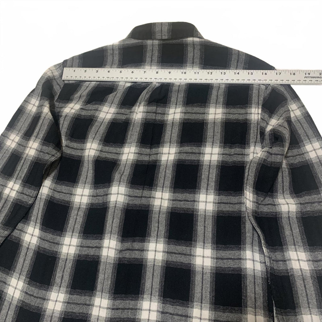 Camisa de botones Old Navy para hombre, talla S pequeña, piedra, negro, blanco, cuadros, informal, algodón