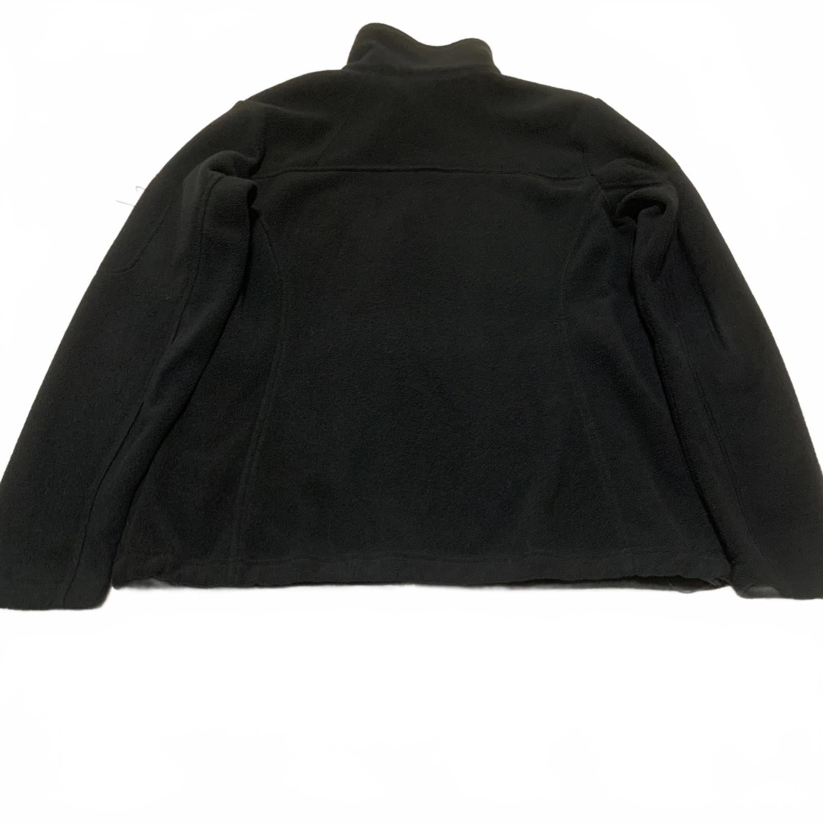 Chaqueta polar negra grande Columbia para mujer, con cremallera completa, para senderismo al aire libre, capa cálida