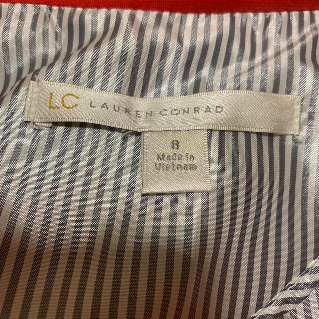 Chaqueta elástica con mangas 3/4 y abertura frontal para mujer de LC Lauren Conrad, talla 8