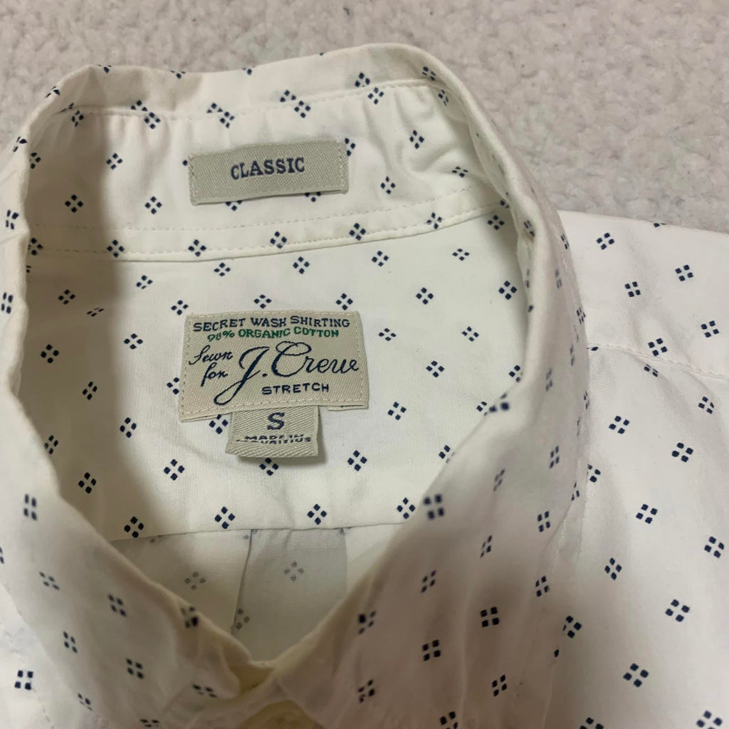 J.Crew Classic Men's Size Small White Button-Up Stretch Shirt