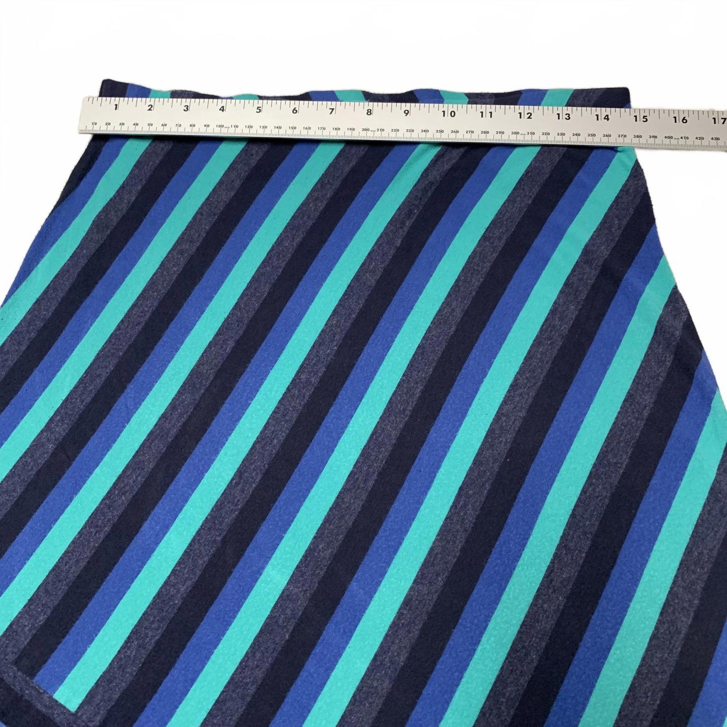 Vtg Matty M Womens Sz S Convertible Midi Skirt to Dress Blue Green Striped