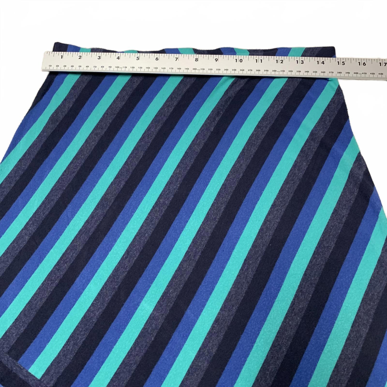 Falda midi convertible a vestido vintage Matty M para mujer, talla S, azul y verde a rayas