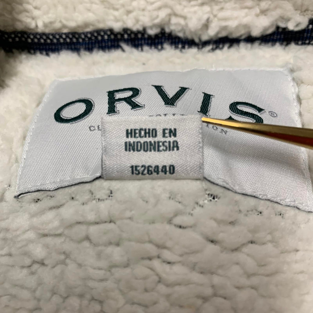 Chaqueta polar azul marino mediana con forro de sherpa de Orvis para hombre