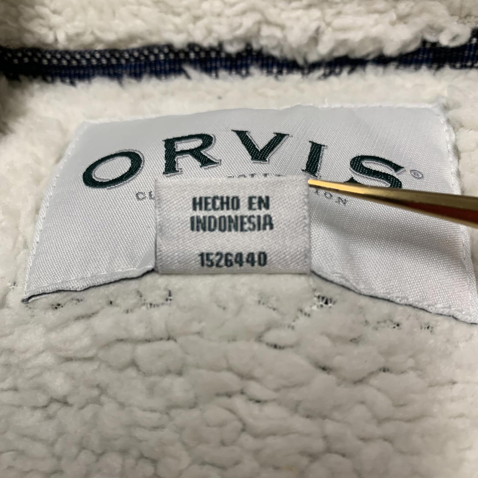 Chaqueta polar azul marino mediana con forro de sherpa de Orvis para hombre