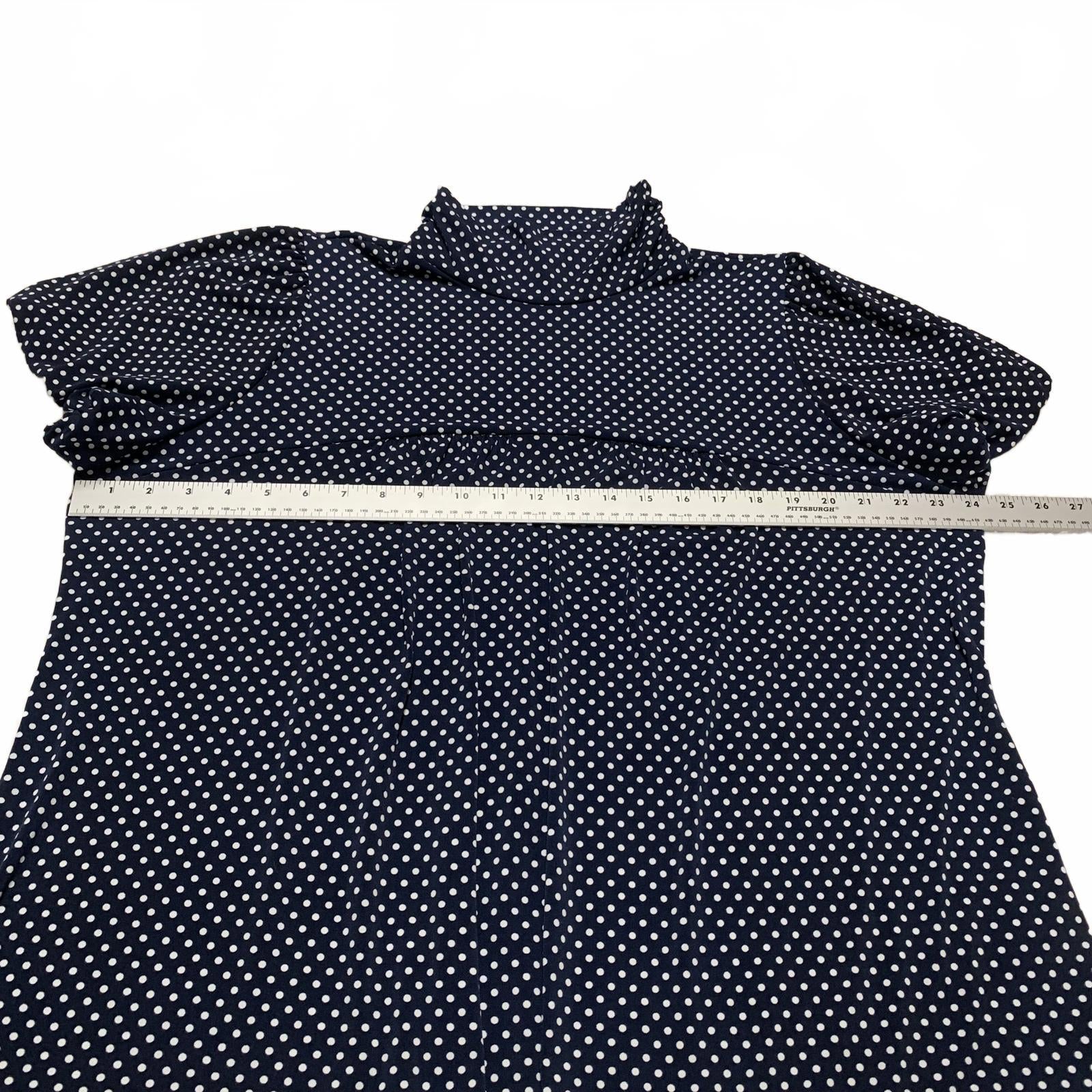 Blusa de lunares blancos y azul marino de Dressbarn para mujer, talla 3X, EE. UU.