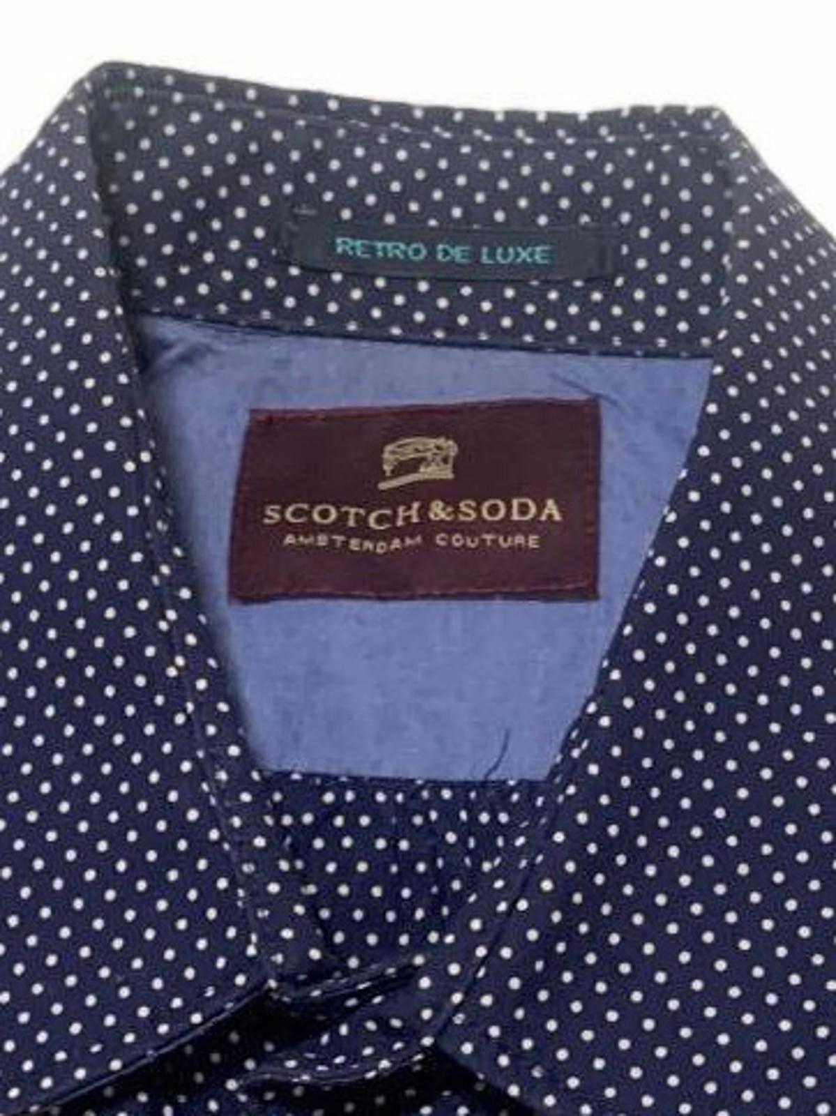 Scotch & Soda Navy Blue Polka Dot Button Up Shirt S