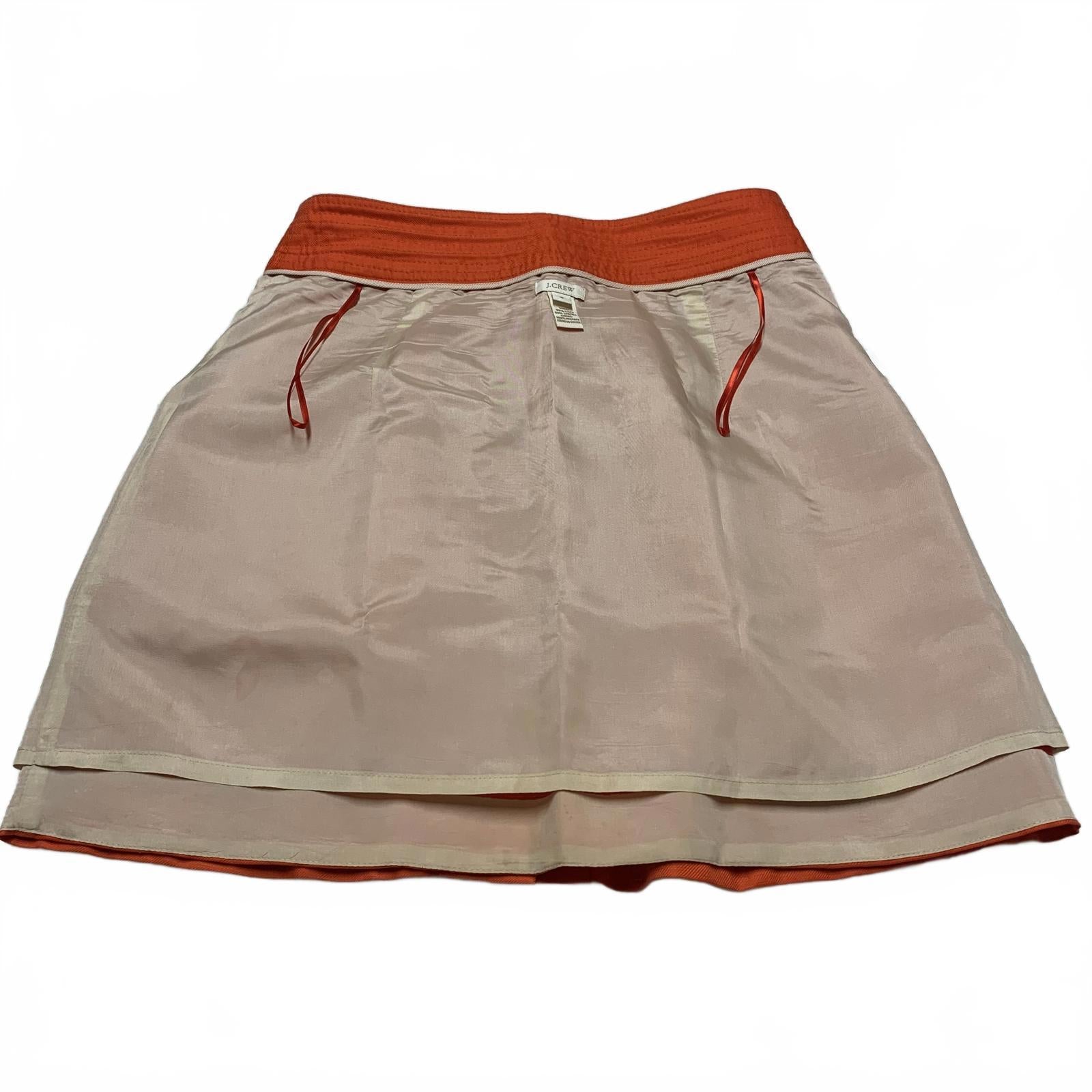 Falda naranja con botones y bolsillos delanteros de J. Crew, talla 4 para mujer, ancho 30.5