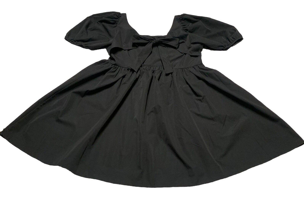 Vestido de verano negro de H&amp;M para mujer, talla grande, con mangas abullonadas y corte en A para vacaciones