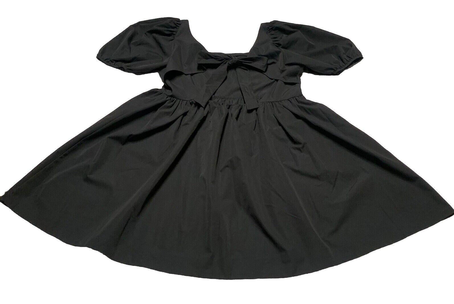 Vestido de verano negro de H&amp;M para mujer, talla grande, con mangas abullonadas y corte en A para vacaciones