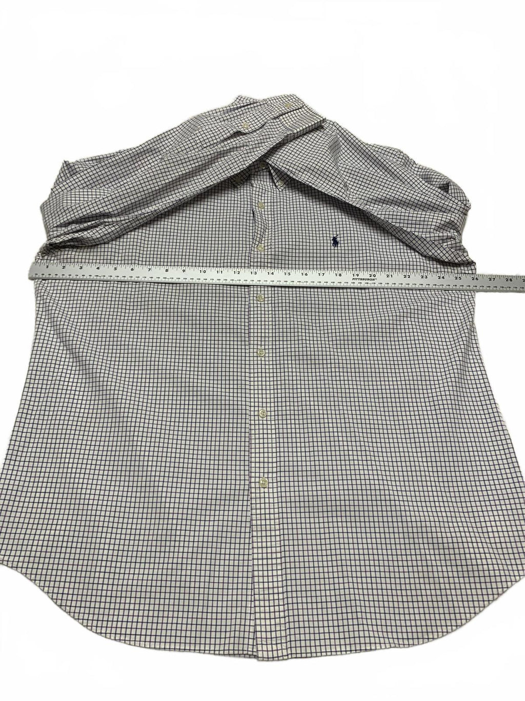 Ralph Lauren Men's Size XLarge White Grid Casual Button-Down Shirt XL