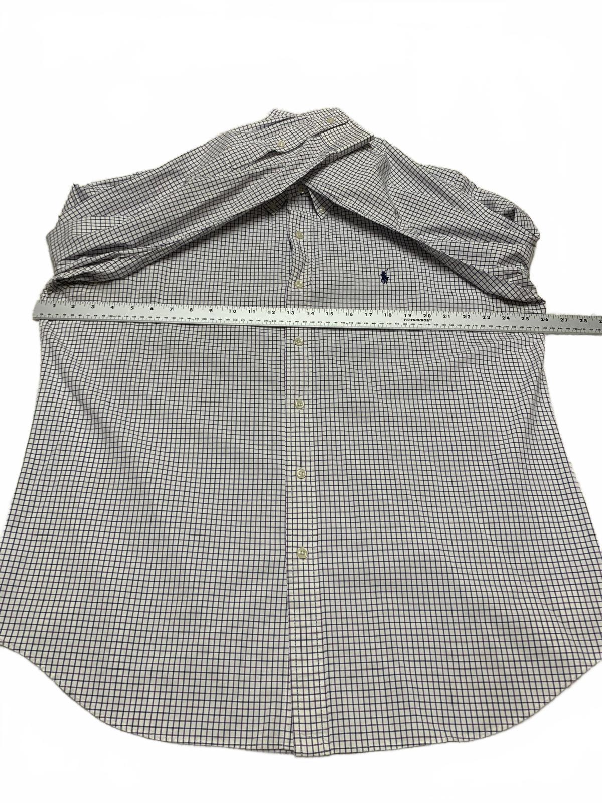 Ralph Lauren Men's Size XLarge White Grid Casual Button-Down Shirt XL
