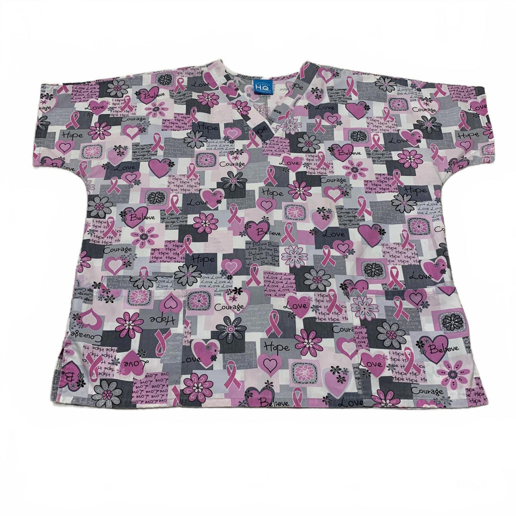 Uniforme médico básico de alta calidad para mujer, talla L/XL, lazo rosa, concienciación sobre el cáncer de mama