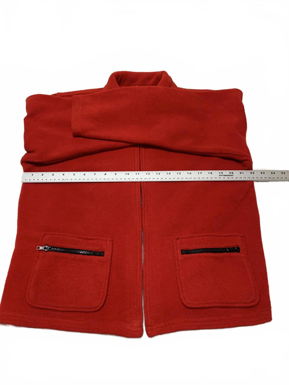 Chaqueta polar roja con cremallera y bolsillos, talla pequeña, para mujer, de la colección Willi Smith