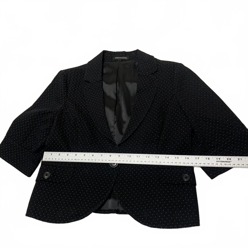 Express Design Studio Women's Size 12 Black White Polka Dots Blazer Satin Lining