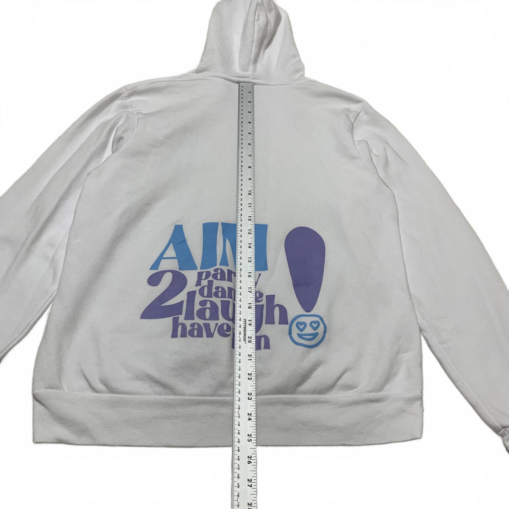 Sudadera con capucha y diseño gráfico en blanco mediano para mujer de la colección Bella + Canvas Fleece