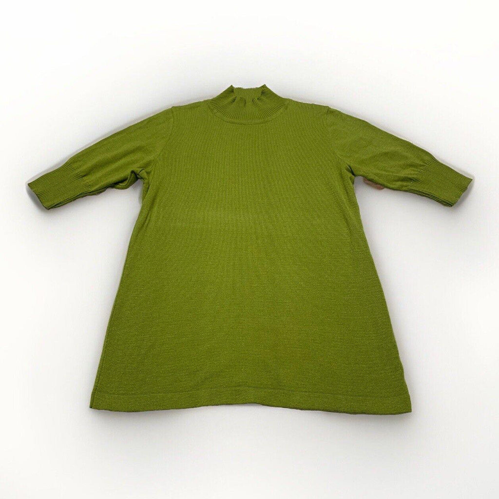 Camisa elástica de cuello alto y media manga verde lima para mujer, talla 38, de Of White