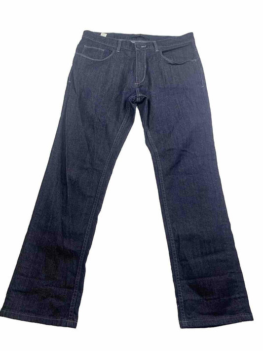 Perry Ellis Jeans Men's W34 30L Blue Straight Sz Black Label