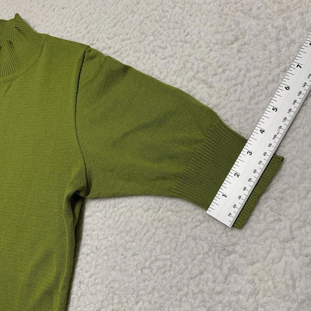 Camisa elástica de cuello alto y media manga verde lima para mujer, talla 38, de Of White