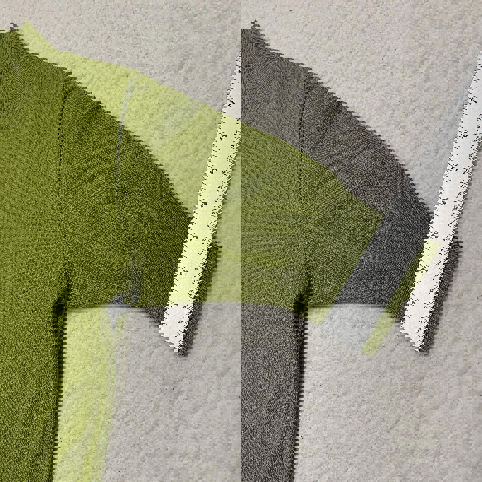 Camisa elástica de cuello alto y media manga verde lima para mujer, talla 38, de Of White