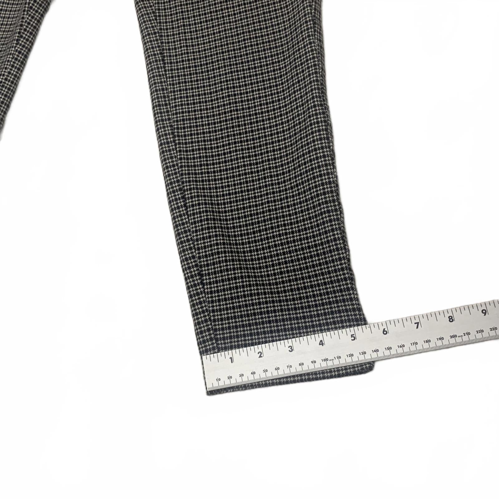 Pantalones de vestir LOFT para mujer, talla 8, estampado a cuadros blanco y negro, ajustados y con curvas