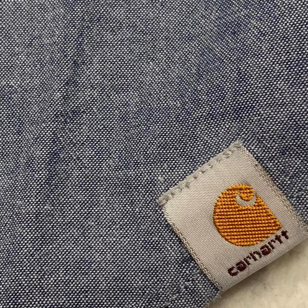 Camisa de trabajo Carhartt Chambray con botones, color azul lavado, talla grande para hombre