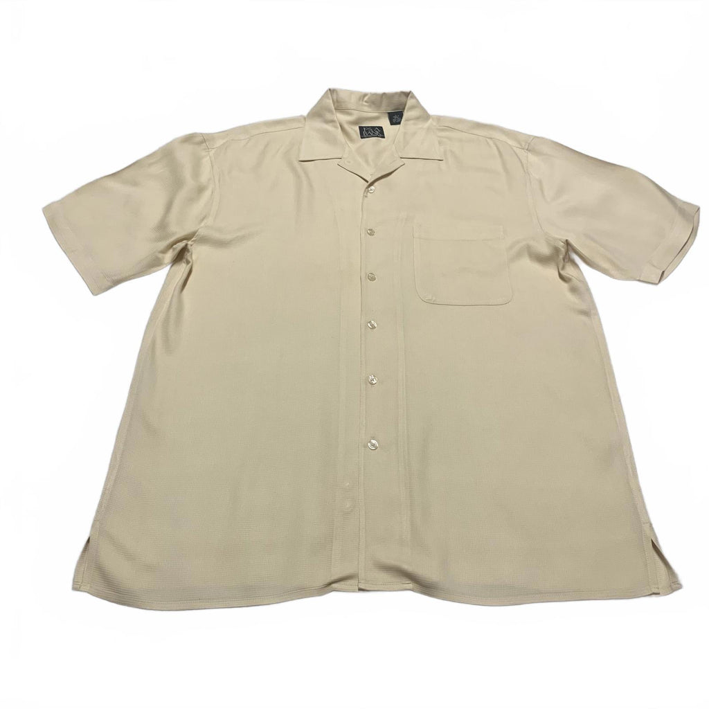 Camisa de seda grande Jos. A. Bank, beige claro, manga corta