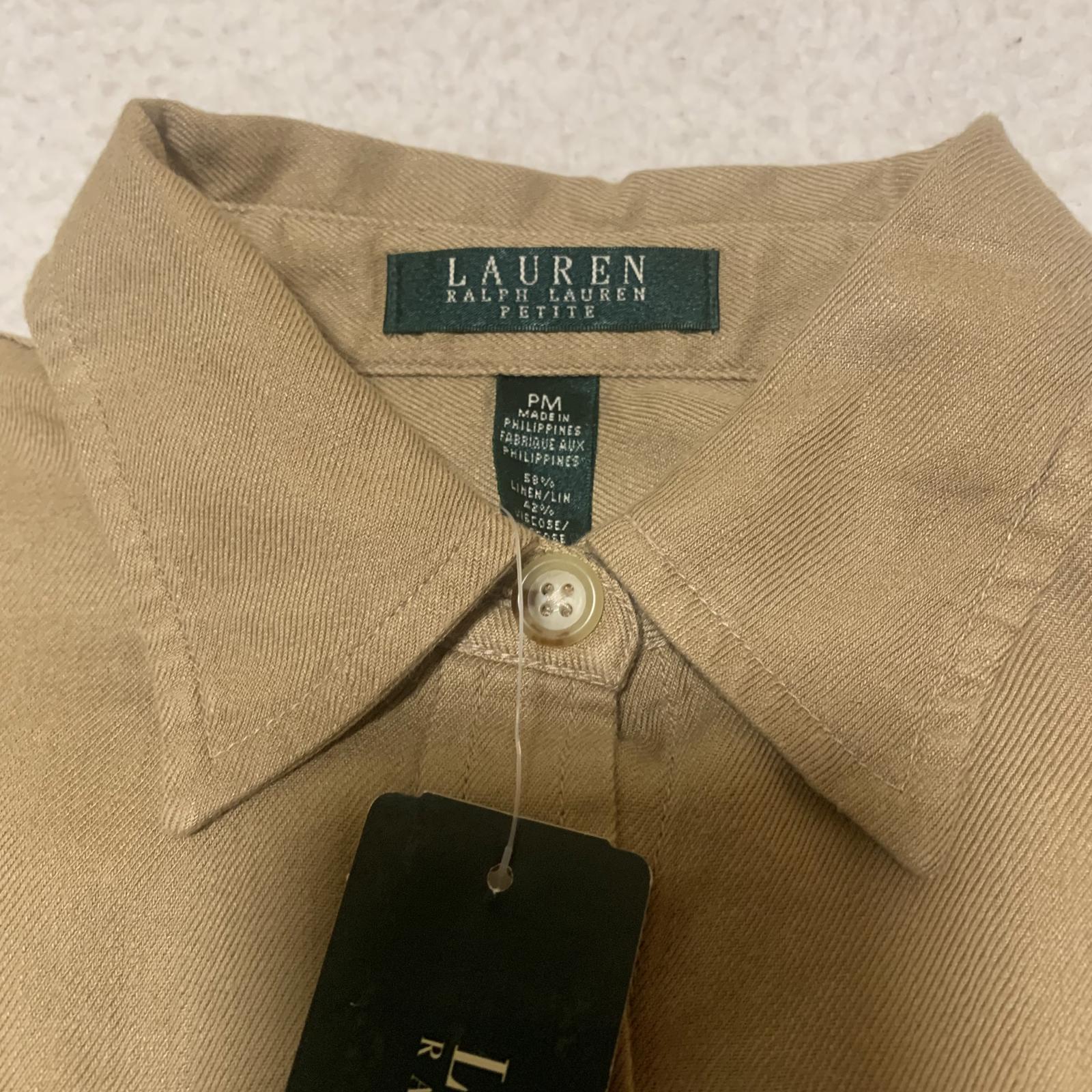 Vestido camisero con cinturón en color tostado medio de Lauren Ralph Lauren Petite para mujer