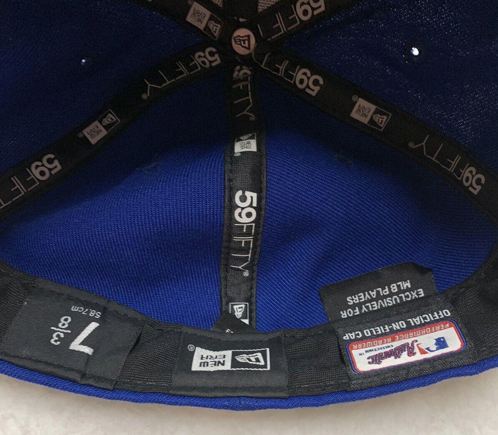 Gorra de béisbol oficial New Era 59Fifty de los NY Mets, para practicar en el campo, talla 7 3/8