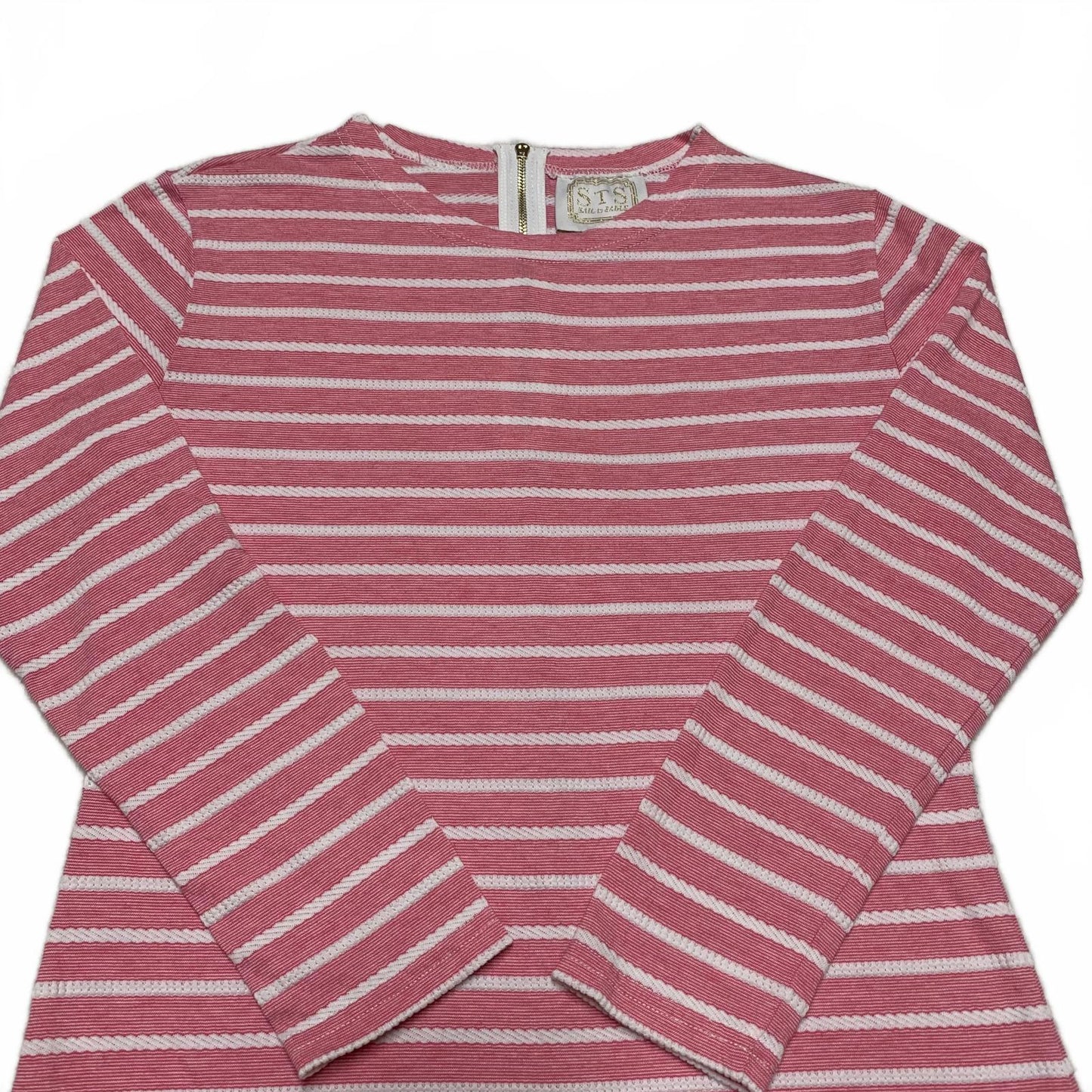 Sail to Sable Juniors Size X-Small Pink White Striped Long Sleeve Summer Dress