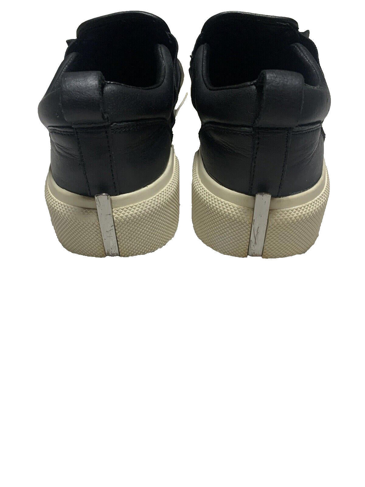 KENDALL + KYLIE Women's  7.5 Black/White Faux Leather Slip On Platform Sneakers