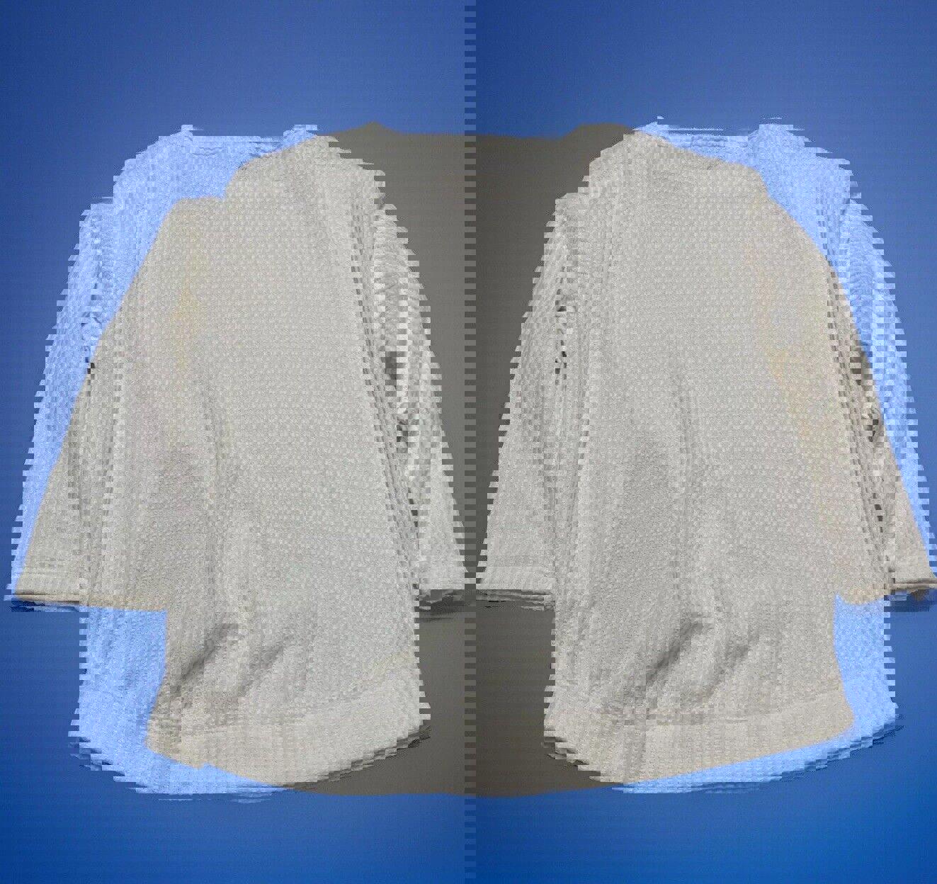 Out From Under UO Women XS  Ivory Oversized Waffle Knit Layering Top Slit