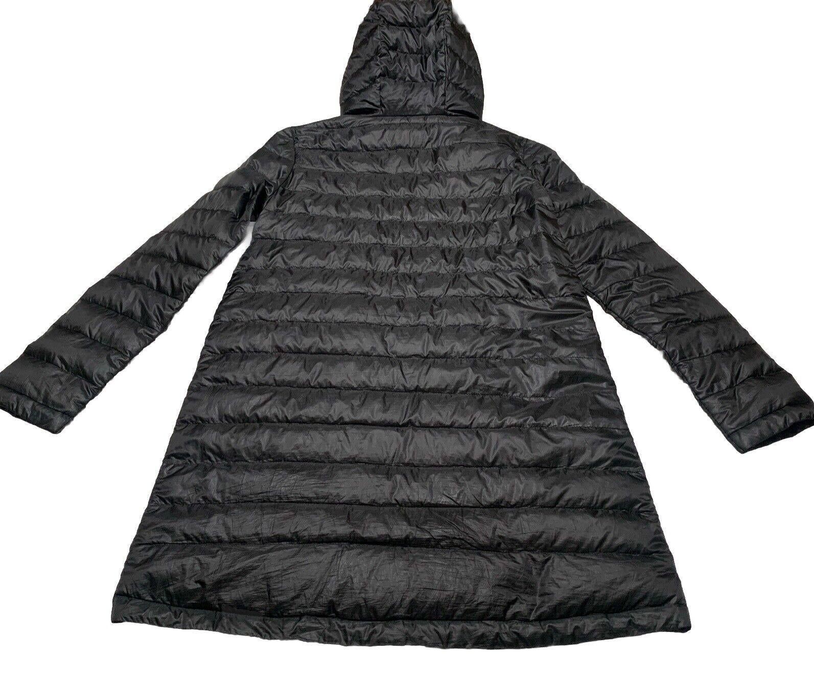 Chaqueta acolchada larga con capucha, ligera y plegable, negra, talla extragrande, para mujer de Zara Basic