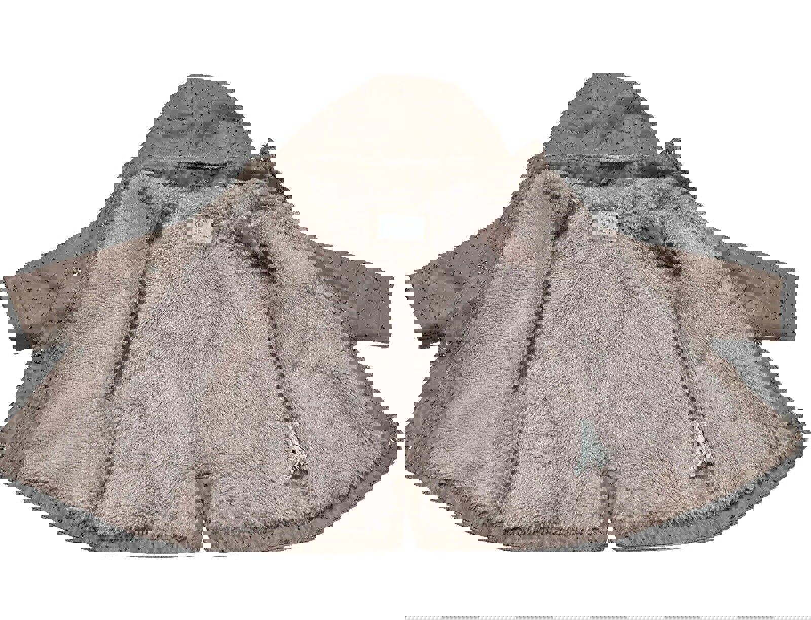 Chaqueta impermeable con capucha y forro polar con estampado floral rosa para niña de Zara, talla 3-4 años