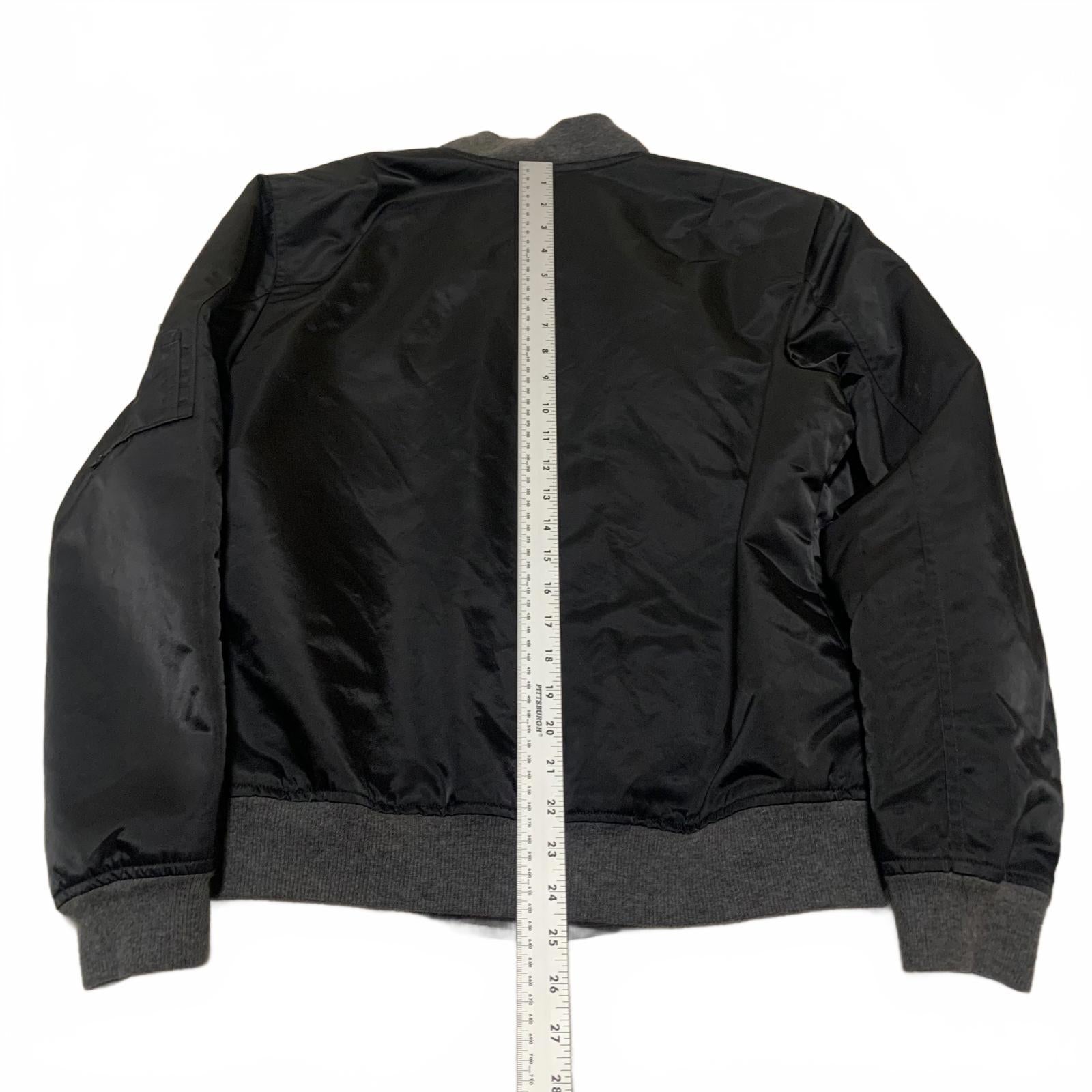 Vintage 90s Champion Co. Men's Size M Black Bomber Jacket Gray Ribbed Cuffs Hem