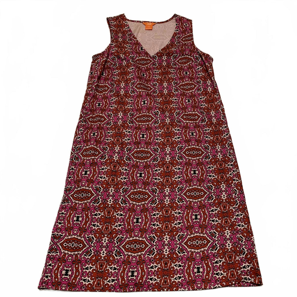 Vestido tubo Joe Fresh con cuello en V, sin mangas y estampado floral, talla S para mujer