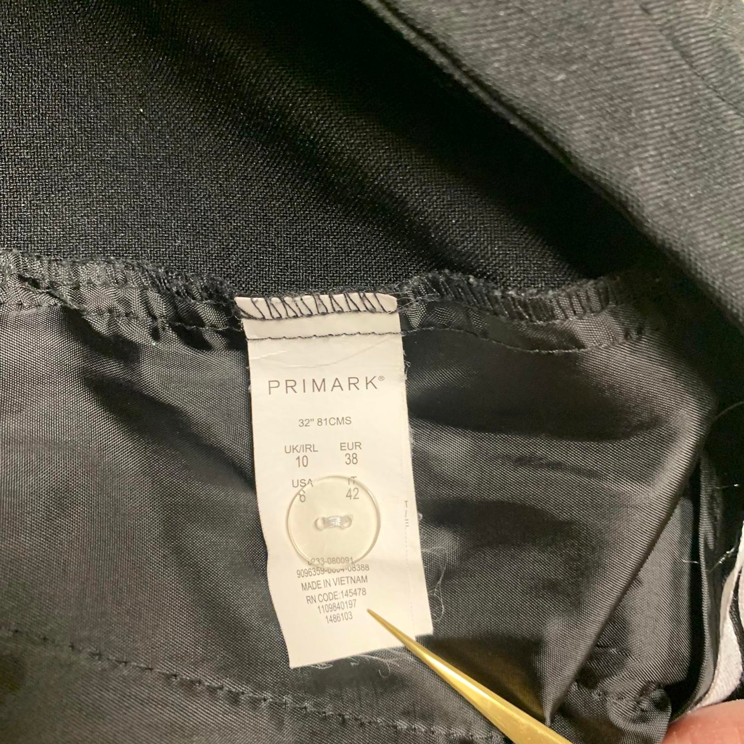 Primark Women's Size 6 Black Pants Trousers Slacks W30 x 31.5 L