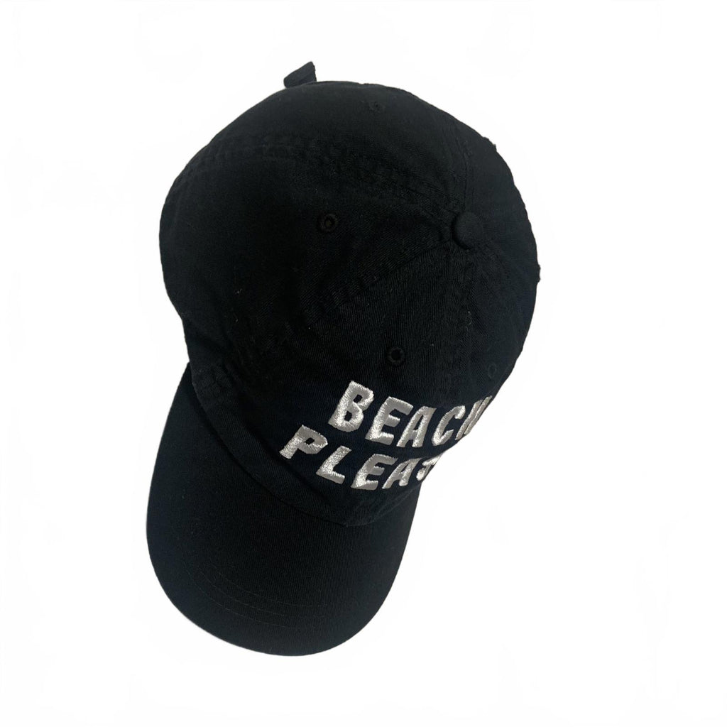 Gorra de béisbol rosa para mujer, talla única, negra, con bordado Beach Please