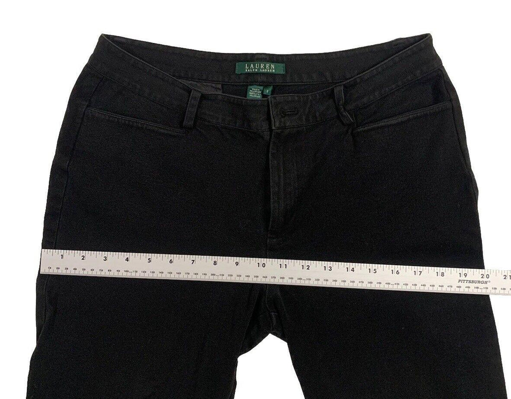 Pantalones chinos Lauren Ralph Lauren para mujer, talla 8, pierna recta, negros