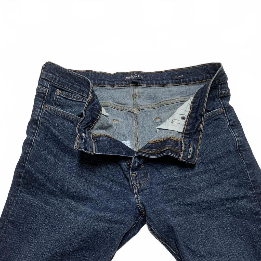 Pantalones cortos de mezclilla azul oscuro J Crew Mercantile para hombre, talla 34 x 32 L