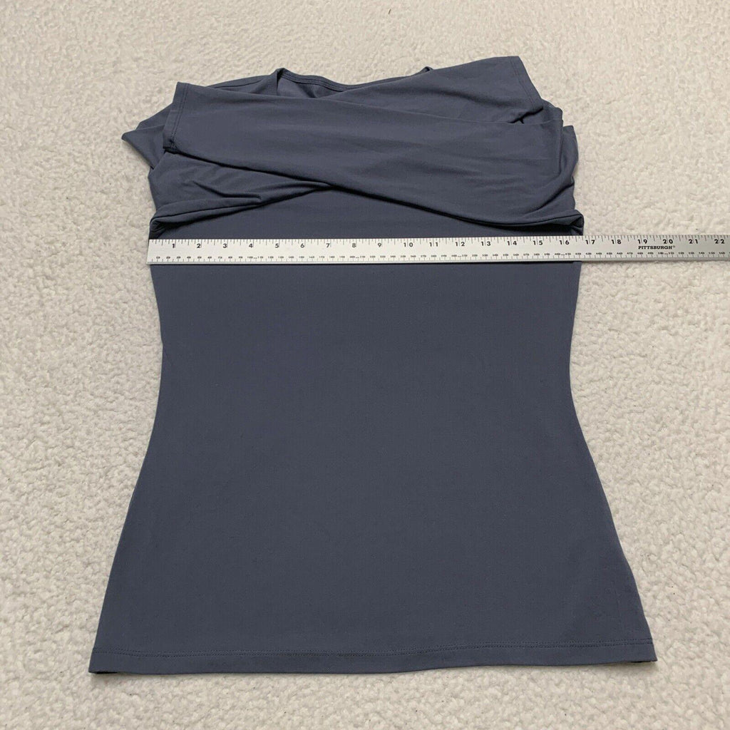 Camiseta azul de cuello redondo suave para mujer, talla pequeña, 32 grados de calor, para ponerse debajo