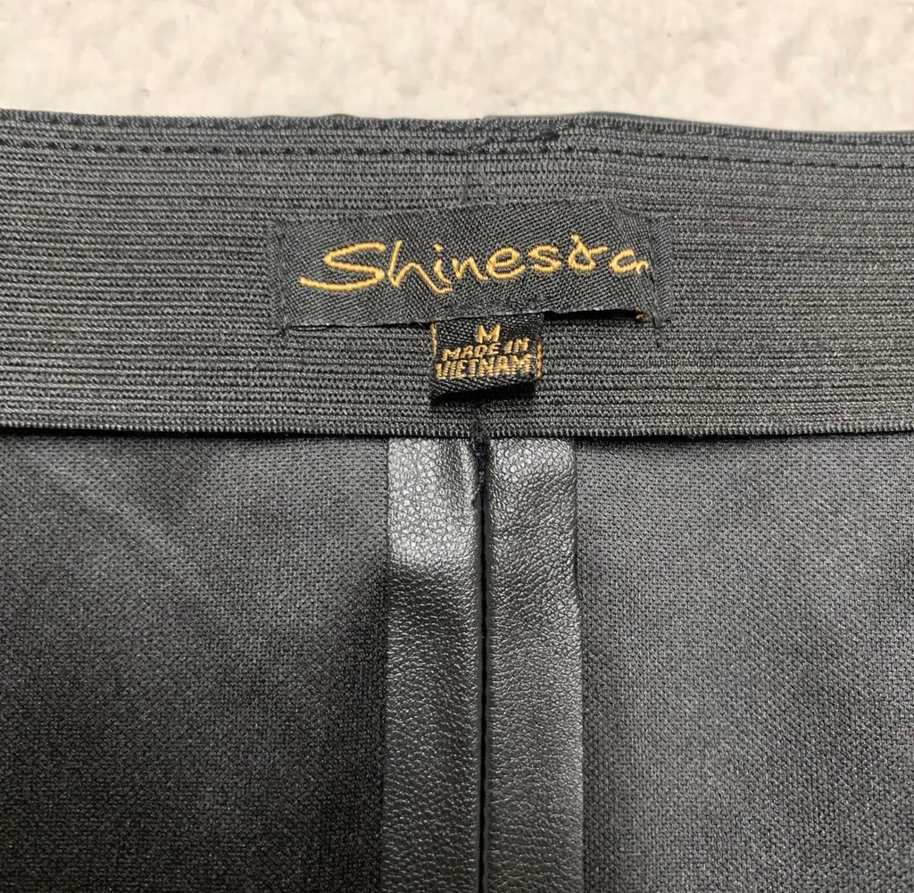 Minifalda Shinestar de piel sintética negra para mujer, talla mediana - Talla M