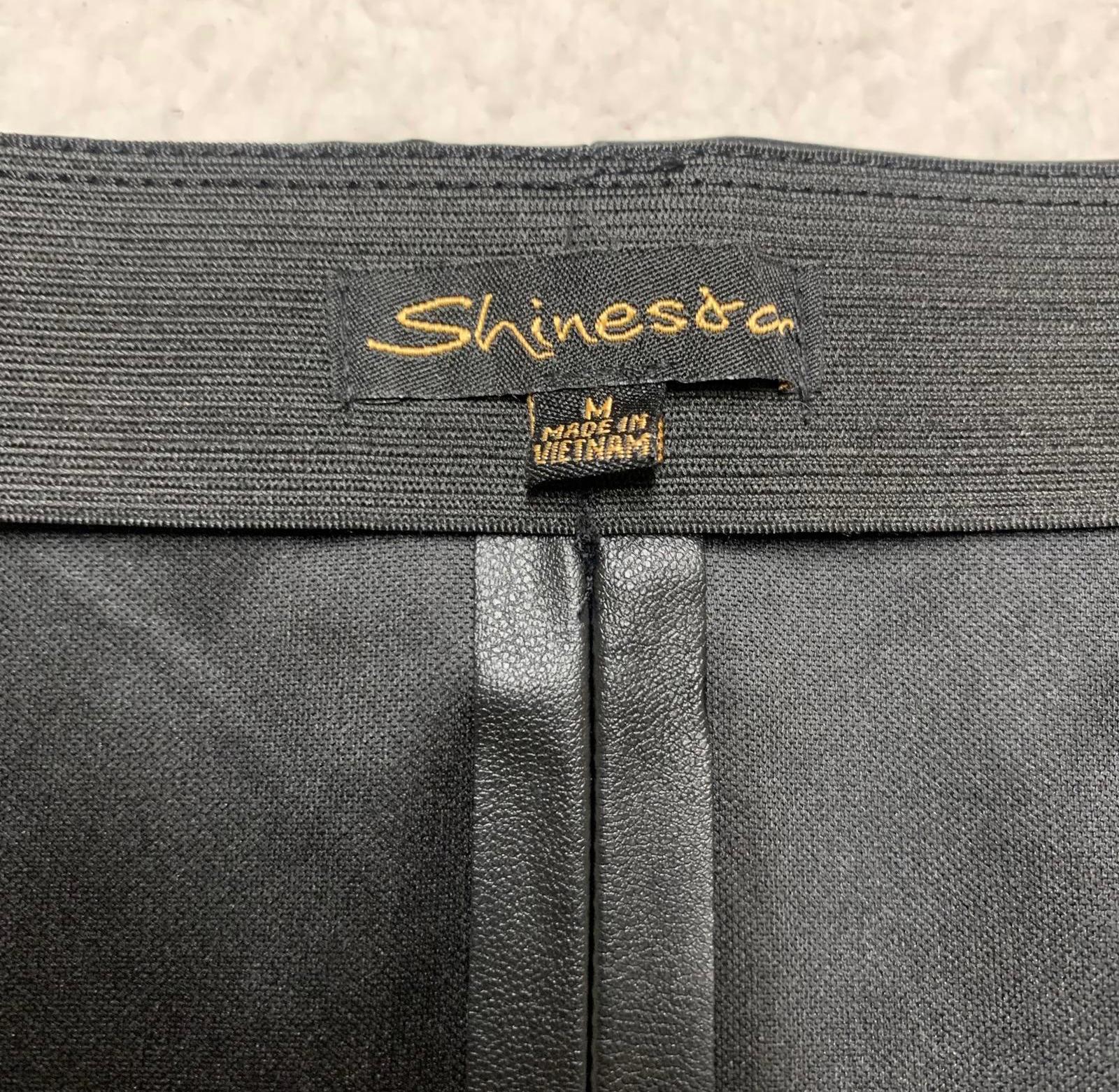 Minifalda Shinestar de piel sintética negra para mujer, talla mediana - Talla M