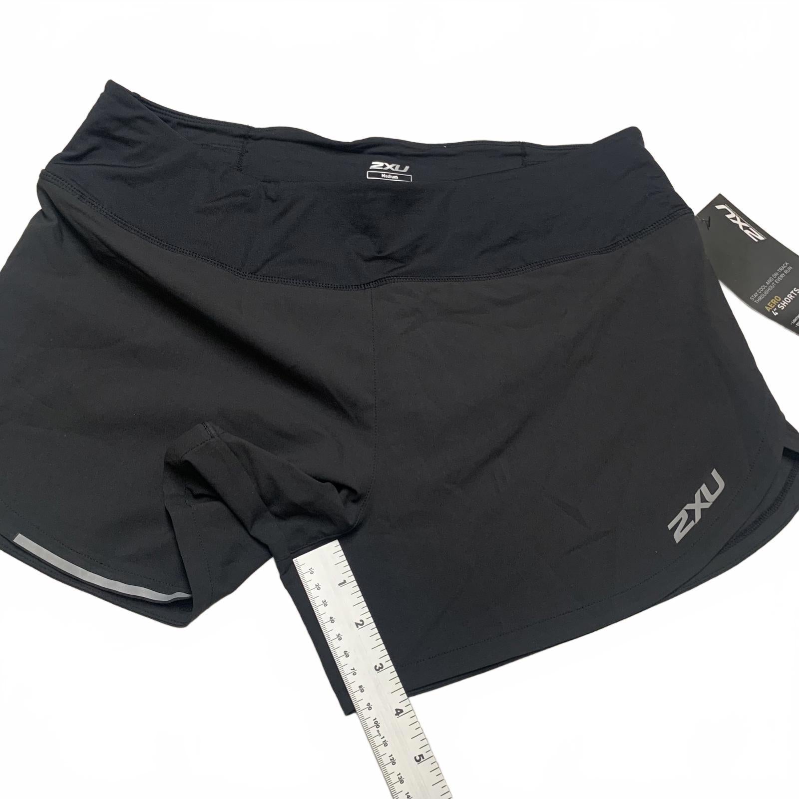 Pantalones cortos de running negros 2XU para mujer, talla mediana, talla W32, nuevo