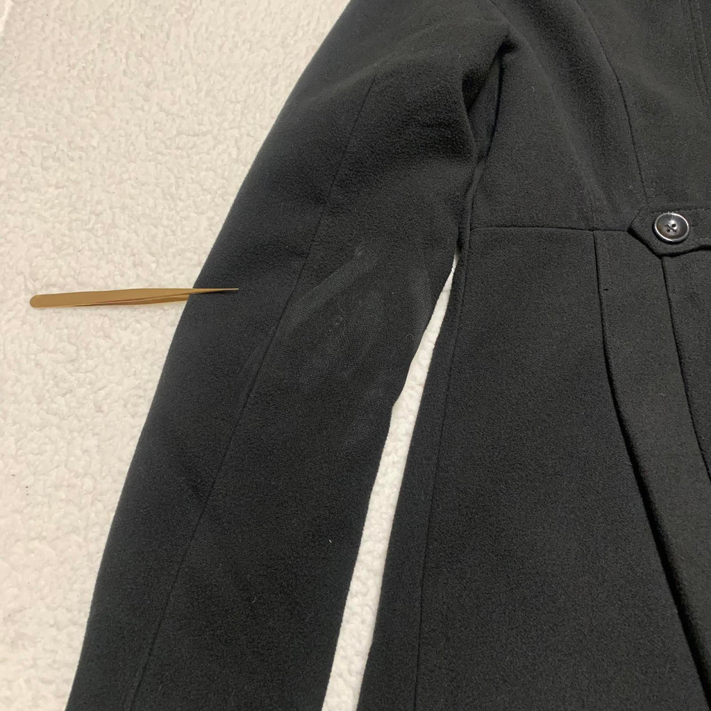 Abrigo cruzado negro Xhiliration para mujer, talla mediana