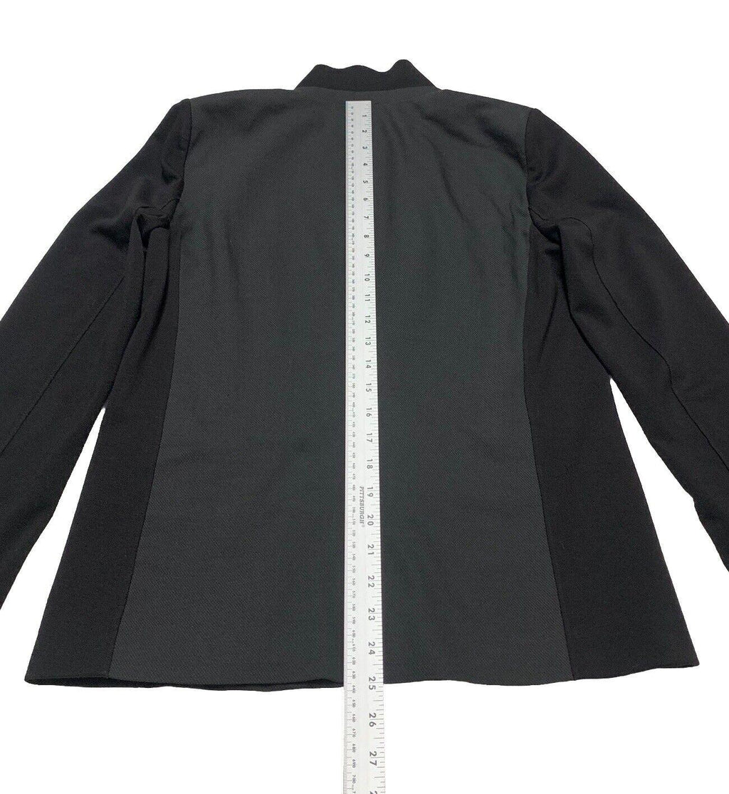 Blazer de punto Tahari de doble textura para mujer, talla 4, negro y gris