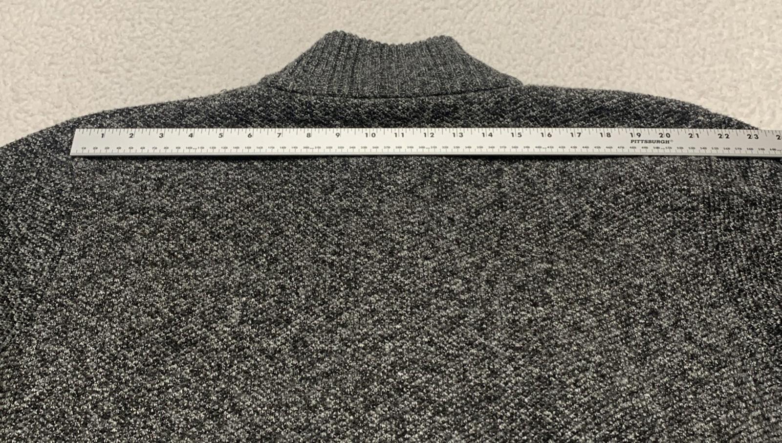 Cárdigan Alberto Cardinali para hombre XL, negro, gris, con cremallera completa, forro polar y coderas