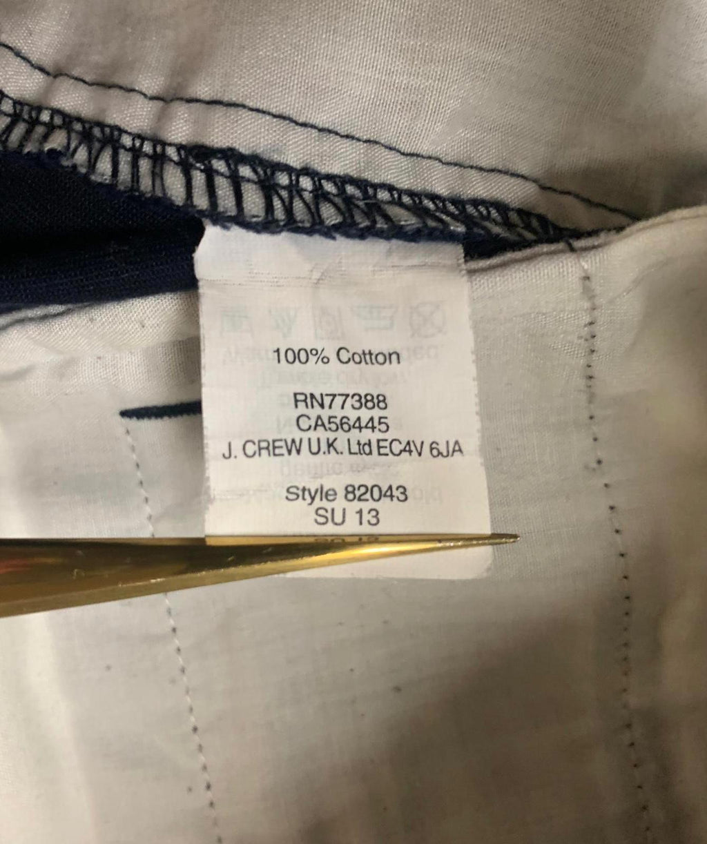Pantalones cortos chinos J.Crew para mujer, talla 2, azul marino, ancho 30,5, algodón