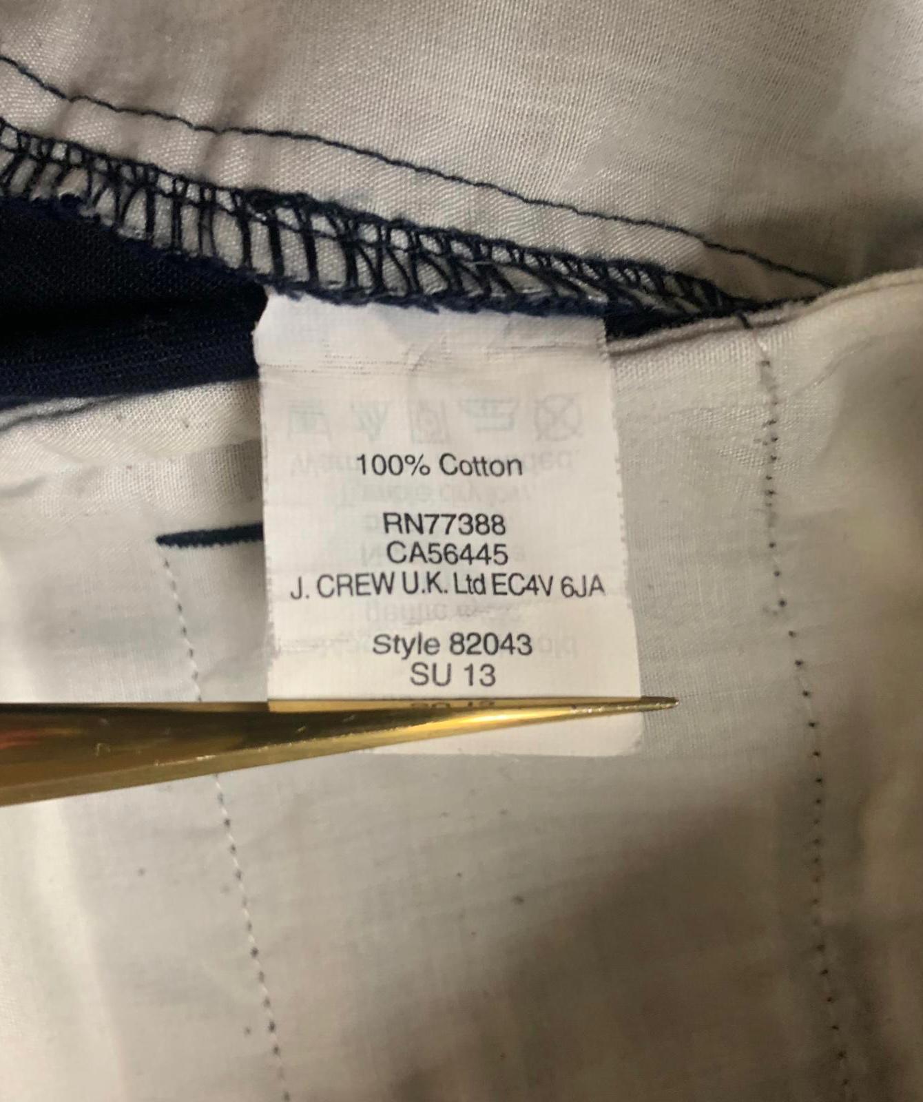 Pantalones cortos chinos J.Crew para mujer, talla 2, azul marino, ancho 30,5, algodón