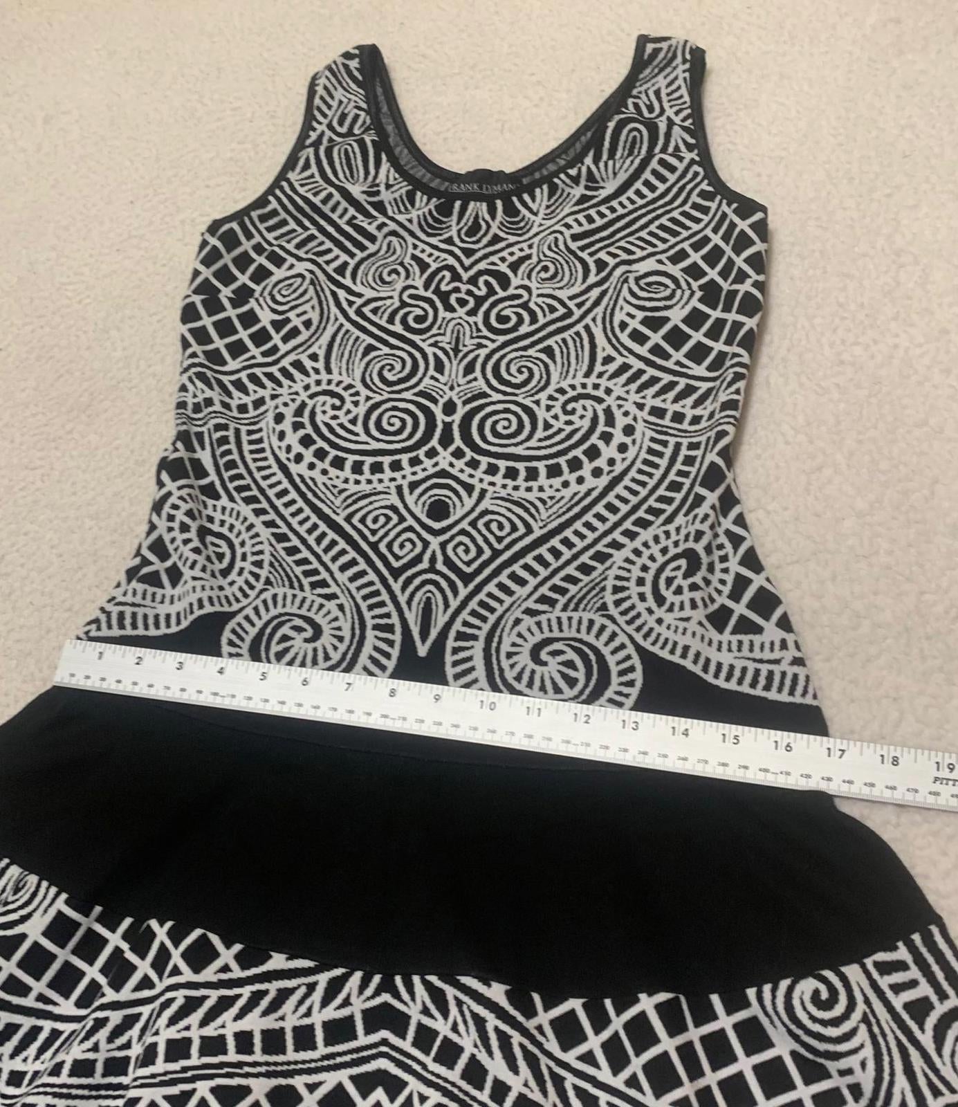 Vestido sin mangas estampado en blanco y negro de Frank Lyman para mujer, talla 8